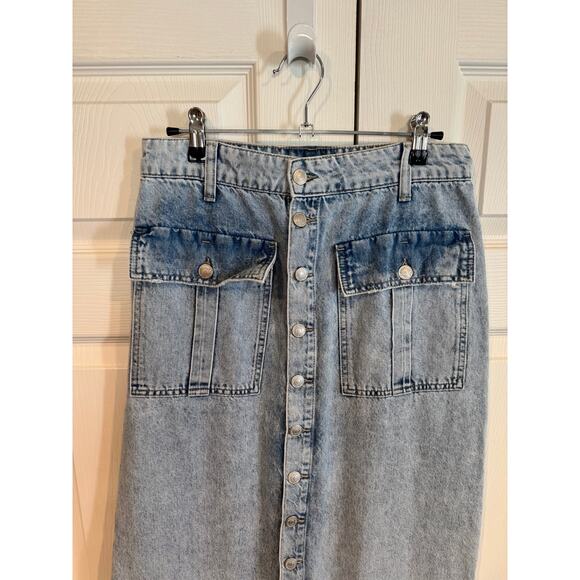 Free People We The Free Ava Denim Midi Skirt – Light Wash- Small - Picture 4 of 7